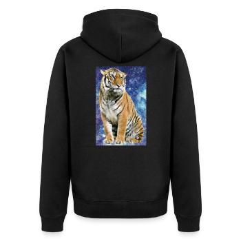 Tiger Polygone - Veste à capuche bio Premium Unisexe - noir - Dos - Nico (187cm)