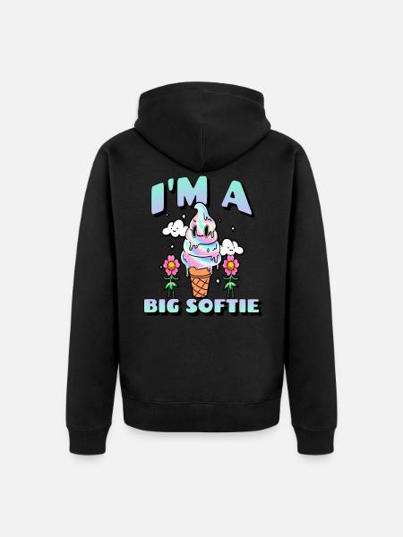 I’M A BIG SOFTIE - Veste à capuche bio Premium Unisexe - noir