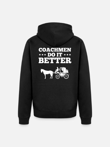 Coach coach horse - Unisex Premium Organic Zip Hoodie - black