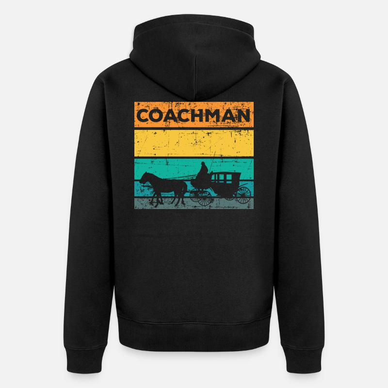 Cocher cocher cheval - Veste à capuche bio Premium Unisexe - noir