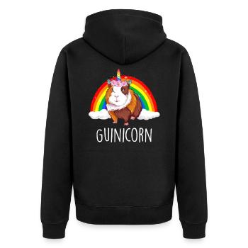Cobaye Licorne Guinée Pig Guinicorn - Veste à capuche bio Premium Unisexe - noir - Dos - Nico (187cm)