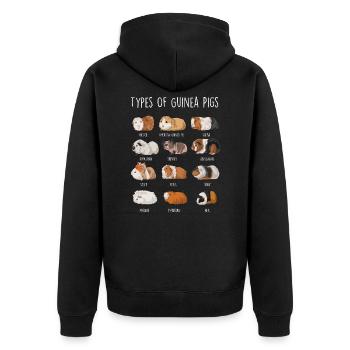 Espèces de cobayes Types Of Guinea Pigs - Veste à capuche bio Premium Unisexe - noir - Dos - Nico (187cm)