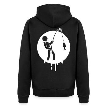 Pêche symbole pêche pêche - Veste à capuche bio Premium Unisexe - noir - Dos - Nico (187cm)