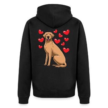 Broholmer chien avec coeur - Veste à capuche bio Premium Unisexe - noir - Dos - Nico (187cm)