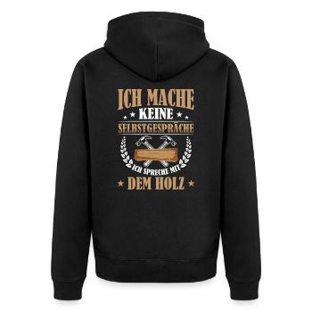 Tischler Spruch Schreiner Beruf - Unisex Premium Bio Zip Hoodie - Schwarz - Hinten - Nico (187cm)
