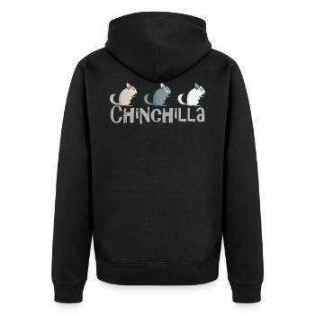 CHINCHILLA I Chers animaux câlins - Veste à capuche bio Premium Unisexe - noir - Dos - Nico (187cm)