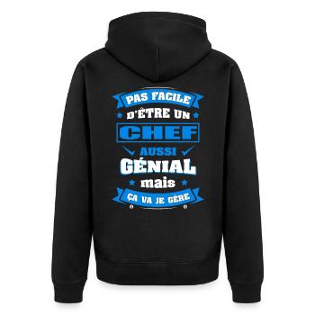 CHEF GÉNIAL - Veste à capuche bio Premium Unisexe - noir - Dos - Nico (187cm)