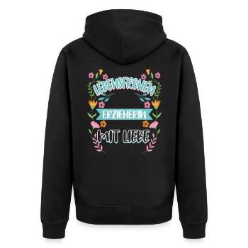 Éducatrices d’éducatrices - Veste à capuche bio Premium Unisexe - noir - Dos - Nico (187cm)