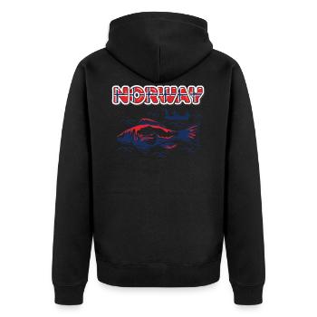 Norway Pêche Tour Pêche Norvège Pêche Tour - Veste à capuche bio Premium Unisexe - noir - Dos - Nico (187cm)