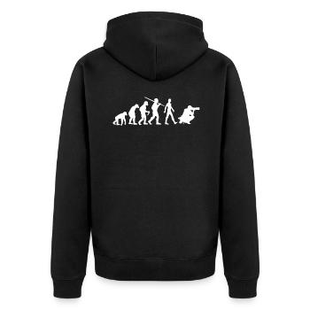Fotograf Evolution Fotografie - Unisex Premium Bio Zip Hoodie - Schwarz - Hinten - Nico (187cm)