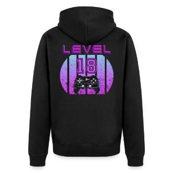 18th Birthday - Gift for 18 Birthday - Unisex Premium Organic Zip Hoodie - black - Back - Nico (187cm)