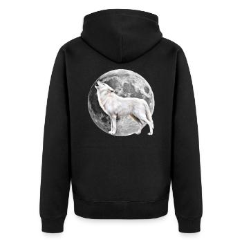 Wolf - Veste à capuche bio Premium Unisexe - noir - Dos - Nico (187cm)