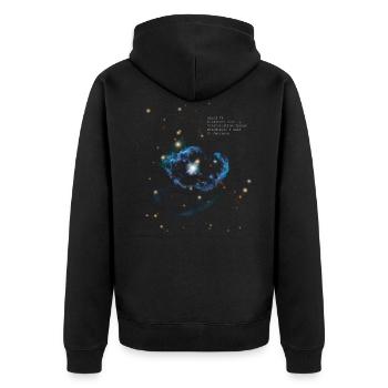 Nebula Abell 78 - Unisex Premium Bio Zip Hoodie - Schwarz - Hinten - Nico (187cm)