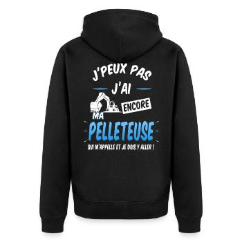 Pelleteuse - Veste à capuche bio Premium Unisexe - noir - Dos - Nico (187cm)
