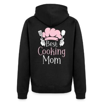 Best Cooking Mom - Unisex Premium Bio Zip Hoodie - Schwarz - Hinten - Nico (187cm)