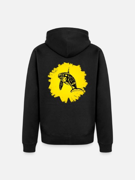killer whale - Unisex Premium Organic Zip Hoodie - black