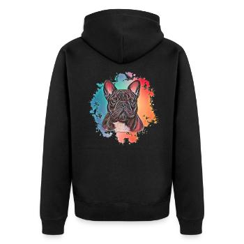 Bulldog français - Veste à capuche bio Premium Unisexe - noir - Dos - Nico (187cm)