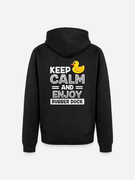 Rubber duck squeaky duck - Unisex Premium Organic Zip Hoodie - black