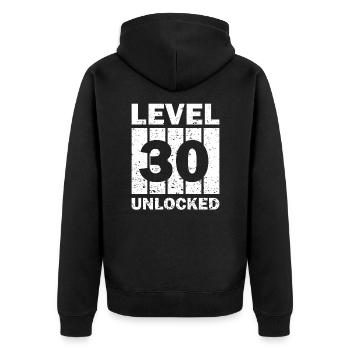 30e anniversaire 1991 Idée cadeau - Veste à capuche bio Premium Unisexe - noir - Dos - Nico (187cm)