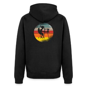 Sewing gift seamstress sewing machine handmade - Unisex Premium Organic Zip Hoodie - black - Back - Nico (187cm)