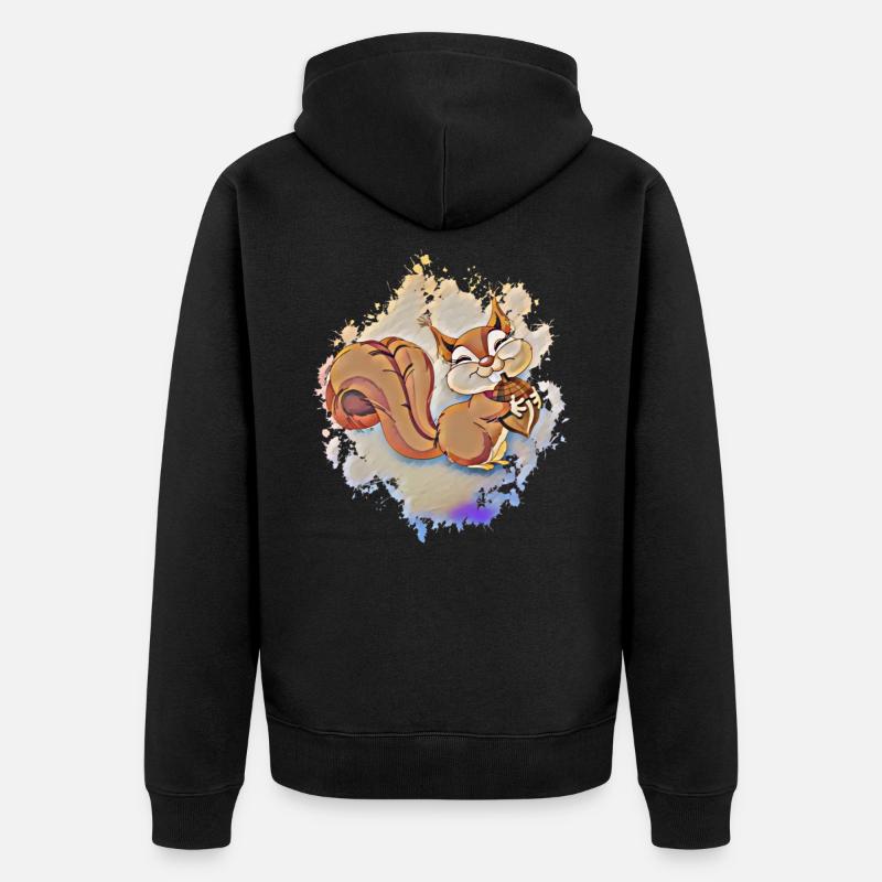 Écureuils - Veste à capuche bio Premium Unisexe - noir