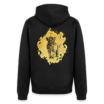 Lion Baby - Unisex Premium Organic Zip Hoodie - black - Back - Nico (187cm)