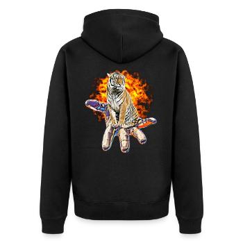 Tigre - Veste à capuche bio Premium Unisexe - noir - Dos - Nico (187cm)