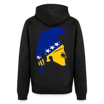 Sparta - Bosnien Herzegowina - Unisex Premium Bio Zip Hoodie - Schwarz - Hinten - Nico (187cm)