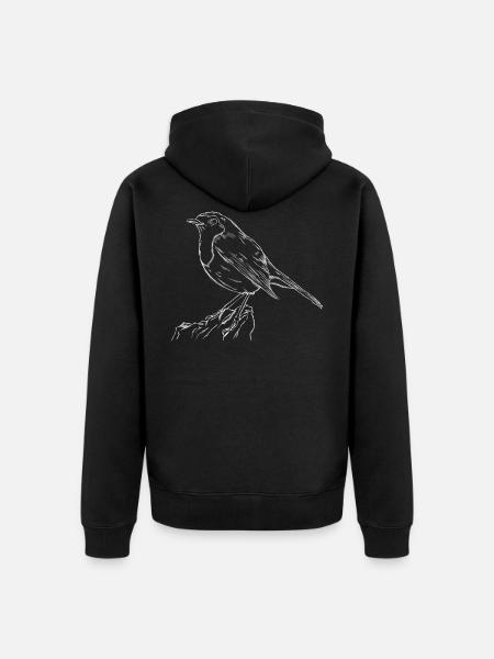 The Robin Songbird Conservation - Unisex Premium Organic Zip Hoodie - black
