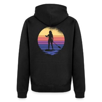 SUP Dames Paddelsurfer Stand Up Paddle supboard - Veste à capuche bio Premium Unisexe - noir - Dos - Nico (187cm)