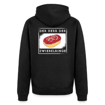 BBQ Grill Barbecue Griller Mettbrötchen lustig - Unisex Premium Bio Zip Hoodie - Schwarz - Hinten - Nico (187cm)