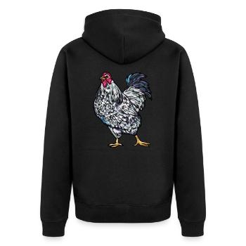 Wyandotten Poulets Type de poules fermiers - Veste à capuche bio Premium Unisexe - noir - Dos - Nico (187cm)