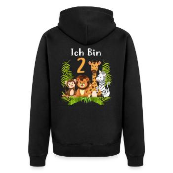 2. Geburtstag Zweiter Kindergeburtstag Mädchen Dsc - Unisex Premium Bio Zip Hoodie - Schwarz - Hinten - Nico (187cm)