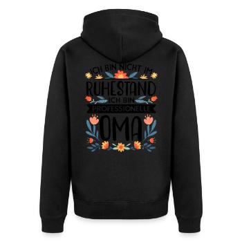 Professional granny pensioner retired grandmother - Unisex Premium Organic Zip Hoodie - black - Back - Nico (187cm)