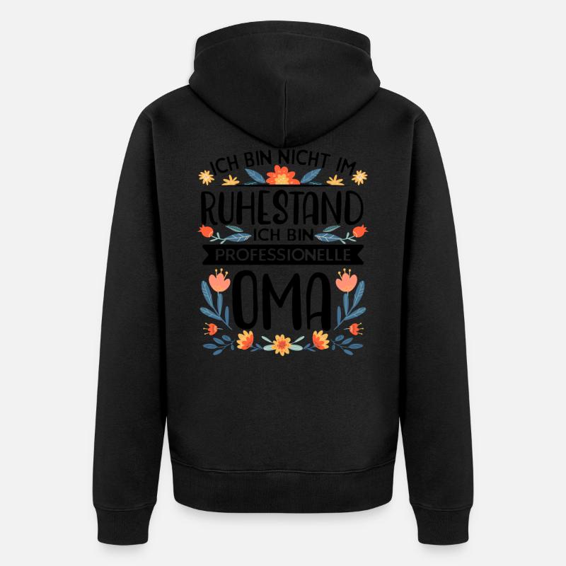 Grand-mère retraitée de pension grand-mère - Veste à capuche bio Premium Unisexe - noir