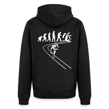Inline-Skating Rollerskater Inline-Skater - Unisex Premium Bio Zip Hoodie - Schwarz - Hinten - Nico (187cm)