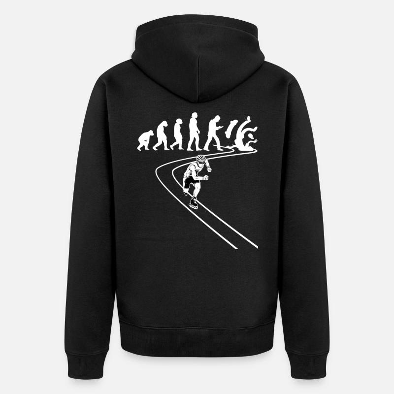 Inline-Skating Rollerskater Inline-Skater - Unisex Premium Bio Zip Hoodie - Schwarz