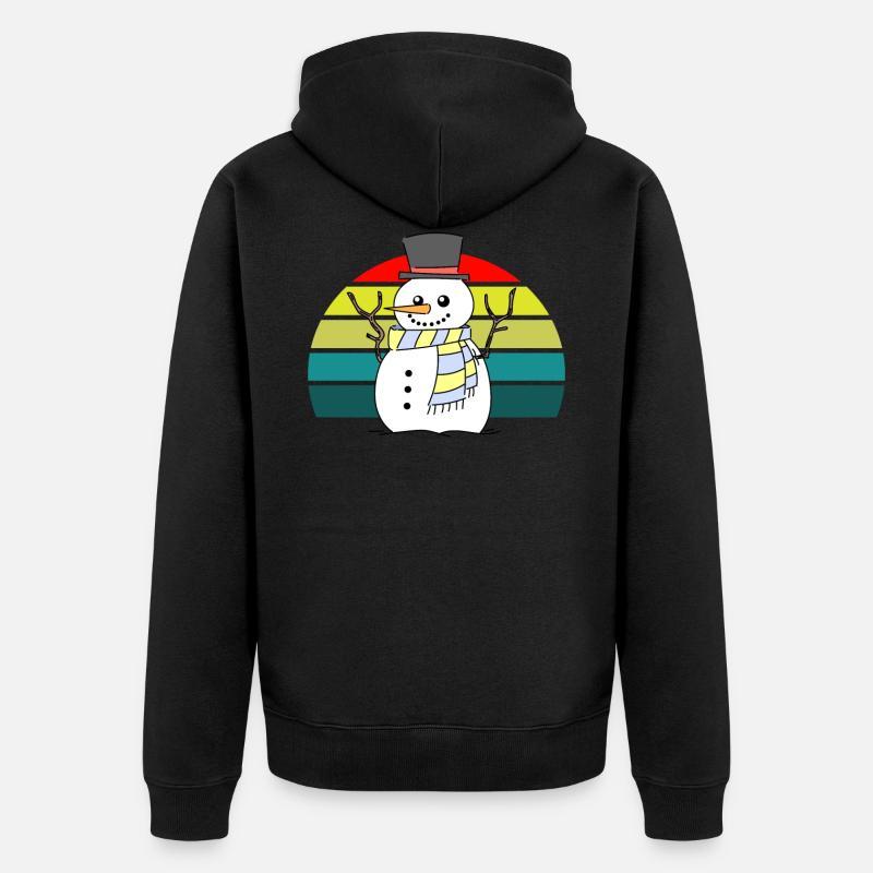 Bonhomme de neige coucher - Veste à capuche bio Premium Unisexe - noir