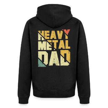 Heavy Metal Dad Vater Metal Fan Musik Rock Punk - Unisex Premium Bio Zip Hoodie - Schwarz - Hinten - Nico (187cm)