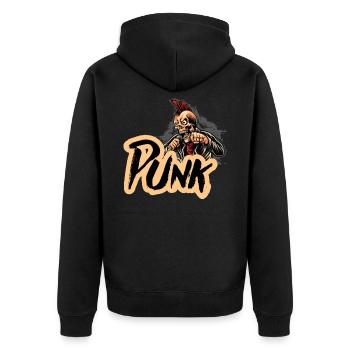 Punk Punker Heavymetal Punkrock Geschenk - Unisex Premium Bio Zip Hoodie - Schwarz - Hinten - Nico (187cm)