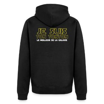 Super tonton humour parodie film - Veste à capuche bio Premium Unisexe - noir - Dos - Nico (187cm)