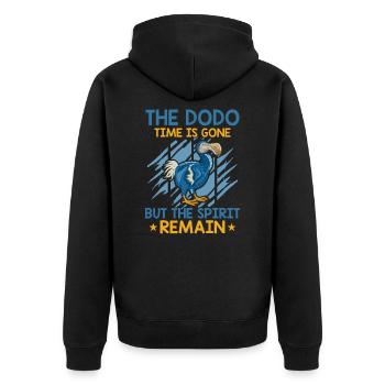 Dodo Mauritius Dronte - Unisex Premium Organic Zip Hoodie - black - Back - Nico (187cm)