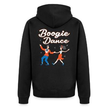 Boogie Woogie Dancer Dancing Couple Dance Vintage - Unisex Premium Organic Zip Hoodie - black - Back - Nico (187cm)