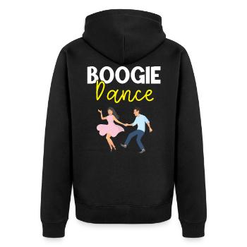 Boogie Woogie Dancer Dancing Paartanz Vintage - Unisex Premium Bio Zip Hoodie - Schwarz - Hinten - Nico (187cm)