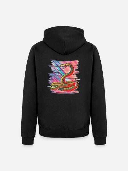 snake - Unisex Premium Organic Zip Hoodie - black