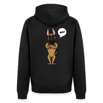Sturer Malinois Dog Belgian Shepherd - Unisex Premium Organic Zip Hoodie - black - Back - Nico (187cm)