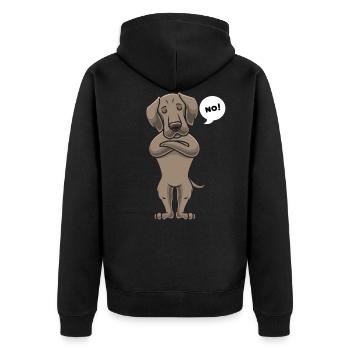 Chien de Weimaran stuer - Veste à capuche bio Premium Unisexe - noir - Dos - Nico (187cm)