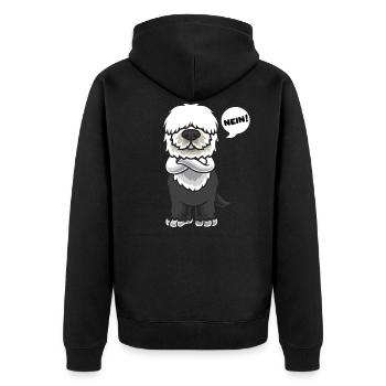 Sturer Old English Sheepdog Hund lustig Hundefan - Unisex Premium Bio Zip Hoodie - Schwarz - Hinten - Nico (187cm)