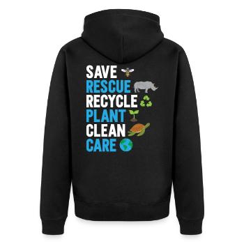 Environnement écologiste - Veste à capuche bio Premium Unisexe - noir - Dos - Nico (187cm)