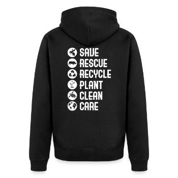 Environnement écologiste - Veste à capuche bio Premium Unisexe - noir - Dos - Nico (187cm)